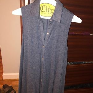 Cute blue dress with buttons and collar